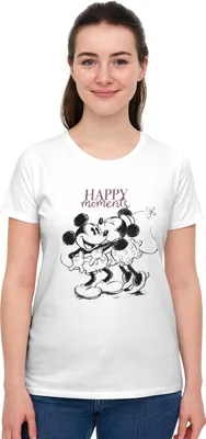 Produktbild von Disney Minnie Mouse T-Shirt für Damen Happy Moments Oberteil Frauen Shirt Top Weiß XL