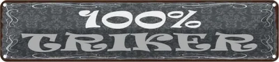 Produktbild von vianmo Blechschild 10x46 cm 100% Trinker Sport Hobby