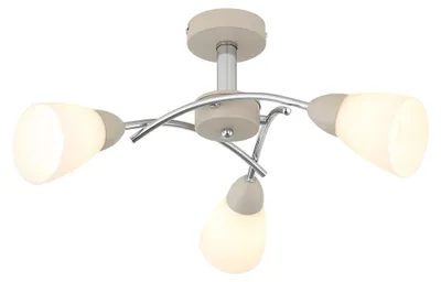 Produktbild von Deckenleuchte PAULA, Sand, Metall, Glas, opal, 3-flammig, D 52 cm, E14