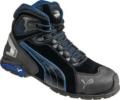 Produktbild von Sicherheitsstiefel Rio Black Mid Gr. 45 schwarz/blau Leder S3 SRC EN20345