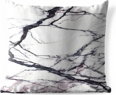 Produktbild von MuchoWow® Outdoor Kissen - Marmor - Weiß - Schwarz - 50x50 cm - Wetterfest - Lounge Kissen - Komfortabel - Kissen mit Bild