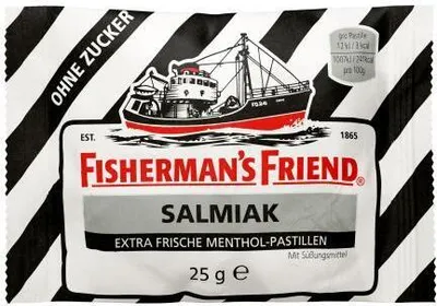 Produktbild von Fishermans Friend Salmiak frische Menthol Pastillen ohne Zucker 25g