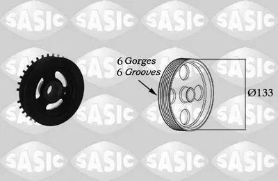Produktbild von SASIC 2156040 Riemenscheibe Kurbelwelle für FORD Fiesta Mk5 Schrägheck (JH1, JD1, JH3, JD3) 133mm