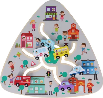 Obrázok produktu pre Drevená bludisková hračka, puzzle, skoré učenie, vhodné stolové hry pre deti KidsTraffic