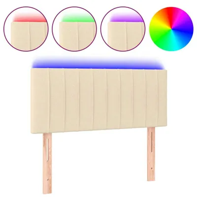 Produktbild von vidaXL LED Kopfteil Creme 90x5x78/88 cm Stoff