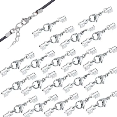 Produktbild von Schmuckverschlüsse - 20-teiliges Set - Karabinerverschlüsse - Kettenverschlüsse - Schmuckreparatur-Set - Edelstahl - Für Armbänder, Halsketten
