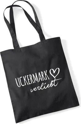 Produktbild von Huuraa Jutebeutel Uckermark verliebt 10 Liter Black Baumwolle Tasche Geschenkidee