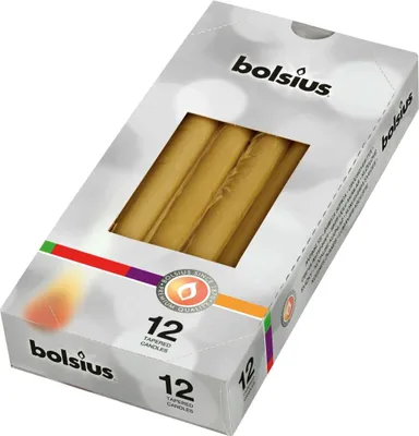 Produktbild von Bolsius Spitzkerzen Gold - 12 Stück