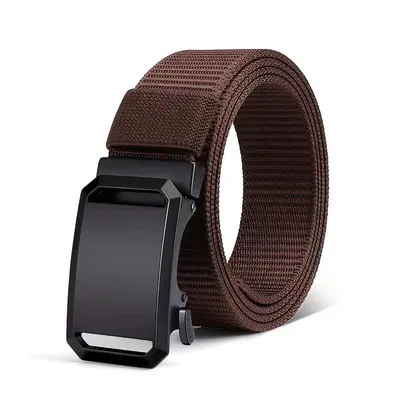 Produktbild von Herren Gürtel – Nylon Automatikgürtel Verstellbar 70–120 cm – Casual – Kaffeebraun
