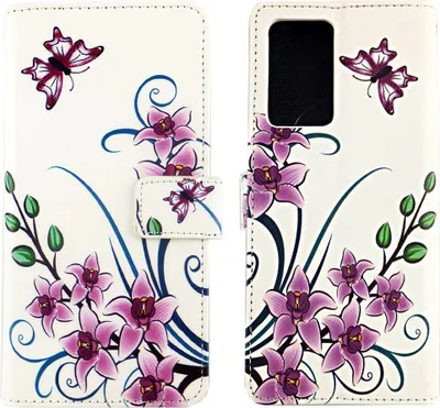 Produktbild von Samsung Galaxy Note 20 Ultra Tasche Handy Hülle Schutz-Cover Flip-Case mit Kartenfach Lotusblume