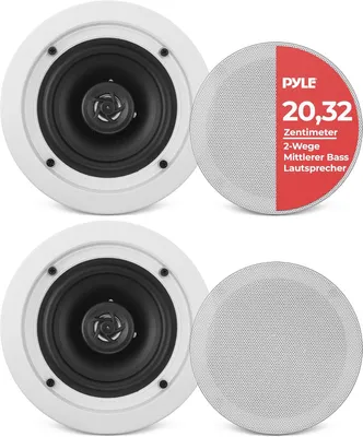 Produktbild von Stropný reproduktor Pyle, 200W zapustený reproduktor, stropný reproduktor Bluetooth, nástenný reproduktor, stropný reproduktor, 16,5 cm plochý stropný reproduktor