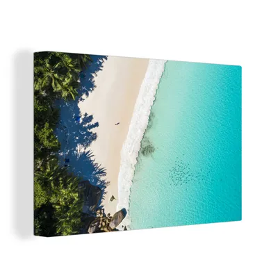 Produktbild von OneMillionCanvasses® - Leinwandbilder - 150x100 cm, Meer - Strand - Bäume, Wandbilder Kunstdruck Wanddekoration