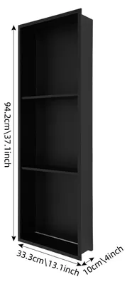 Immagine prodotto di Nicchia da parete con LED RGB per doccia - Mensola da bagno da incasso - 91 cm - 3 ripiani - Acciaio inossidabile - 12 V 24 W