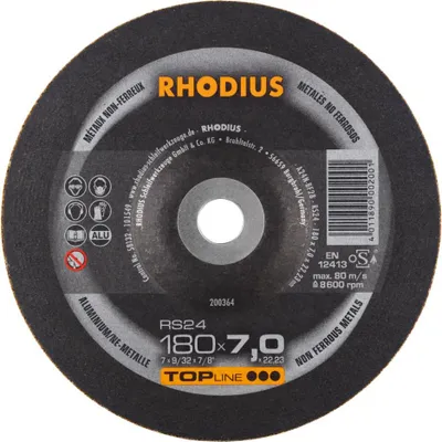 Immagine prodotto di Rhodius 200364 Grinding disc Diameter 180 mm Bore diameter 22.23 mm Steel 1 pc(s)