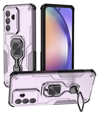 Productafbeelding van MobyDefend Hoesje - Geschikt voor Samsung Galaxy A57 - Dubbelgelaagde Pantsercase Met Standaard - Roze
