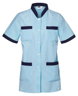 Produktbild von Sir Safety Fabiana Herren-Arbeitskittel Polyester-Baumwolle Weiß/Blau, M, WEISS/KOHLENBLUMENBLAU