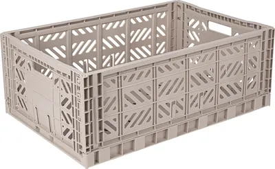 A single, empty, foldable storage crate.