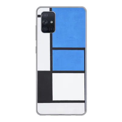 Produktbild von MuchoWow® Handyhülle Schutzhülle Hülle für Samsung Galaxy A71 Komposition mit Blau, Rot, Schwarz, Gelb und Grau - Piet Mondrian Silikon Softcase Handy Hülle - Kartenbesitzer