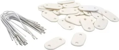 Zdjęcie produktu dla Zestaw 26 Mocowań do Siatki Ogrodzeniowej, Białe, Drut Plastikowany 14 cm, Długość 4 m, Ocynkowany