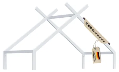 Immagine prodotto di Alavya Home Tetto 1 per letto a terra TITAN 80 x 160 cm, faggio bianco – tetto a casetta da aggiungere, solo tetto senza letto
