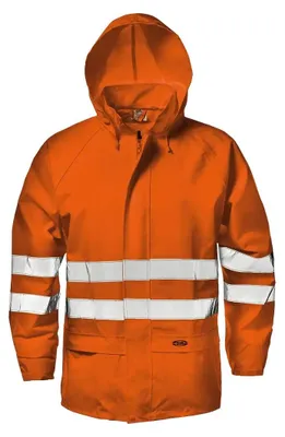 Productafbeelding van Sir Safety Oxford Glamour heren veiligheidsjas, waterdicht met opvouwbare capuchon, maat S, HI-VIS ORANJE