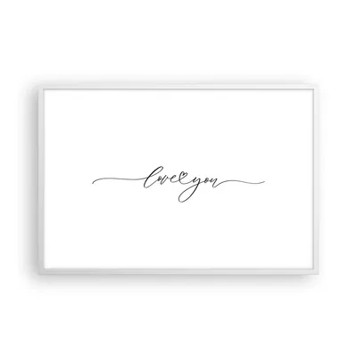 Produktbild von Gerahmtes Poster - Weißer Rahmen - Ich liebe dich handschriftlich - 91,5x61 cm - Wand Bild - Wanddeko - Wandbilder - Kunstposter - Wandposter - Bilderrahmen - Bilder - Kunstdruck - P2WAA91x61-4644