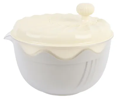 Salatschleuder, manuell, mit Abtropfkorb, Beige