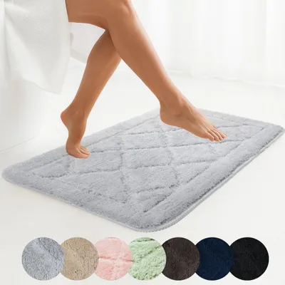Produktbild von Badematte - Grau - 40x60 cm - Rechteckig - Rutschfest - SOFT - Maschinenwaschbar - Schnell Trocknend