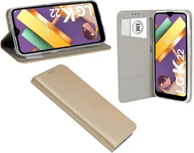 Produktbild von Buch Tasche "Smart" für LG K22 Handy Hülle Etui Brieftasche Schutzhülle mit Standfunktion, Kartenfach Gold