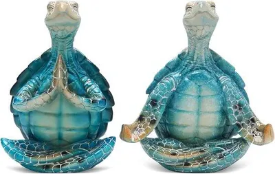 Produktbild von Meditations-Schildpadden für Wohnzimmer, Büro und Garten, entspannende und spirituelle Atmosphäre, 2-teilig