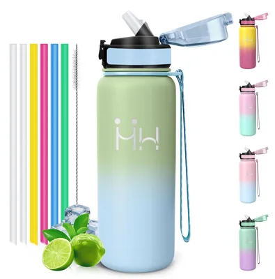 Produktbild von Trinkflasche Edelstahl 750ml mit Strohhalm, Isolierflasche, Auslaufsicher