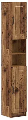 Image de Armoire de salle de bain vidaXL avec étagère ouverte, style bois vieilli, modèle UTRECHT