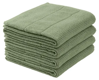 Produktbild von SCHIESSER Handtuchset Turin | Einfarbig | 4-teilig | 100% Baumwolle | Flauschig & Saugstark | 50x100 cm | Grün