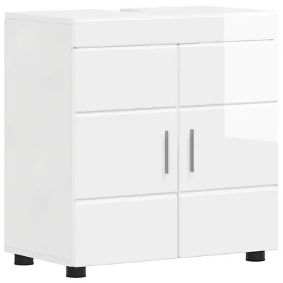 Produktbild von vidaXL Badezimmerschrank-Set TULUM Hochglanz Weiß 60 x 34 x 63 cm