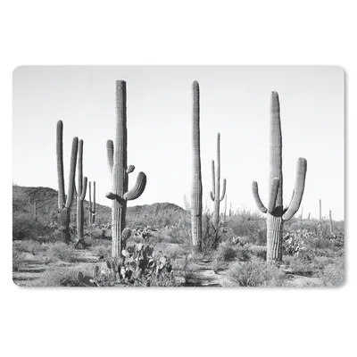 Produktbild von MuchoWow® Mauspad Mousepad Kakteen - Schwarz und weiß - Natur - Landschaft 27x18 cm - Mousepads - Maus Mat - Pad - Mausunterlage - Büroartikel - Desk Matten