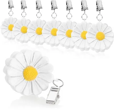 Image de com-four® 8x poids de nappe - poids de nappe résistants aux intempéries avec pince - pince à nappe au motif floral - env. 40 g
