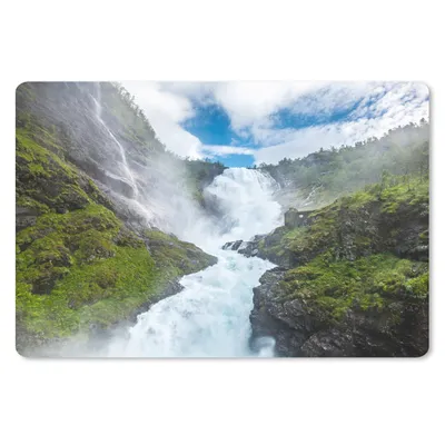 Produktbild von MuchoWow® Schreibtischunterlage Wasserfall Kjosfossen Foto 60x40 cm - XXL Mauspad - Großes Mauspad