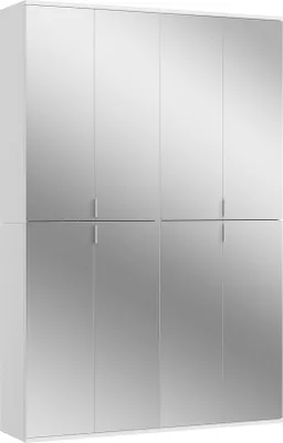 Produktbild von Famanu Garderobenset Hochglanz Weiß - Holzmaterial - Elegantes Design - 122 cm x 193 cm