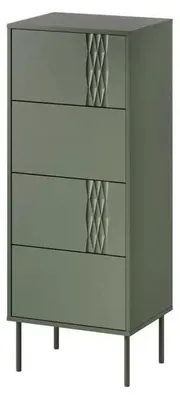 Imagen del producto de Cómoda 4S TRESSE, 50x40x125 cm, color verde mate