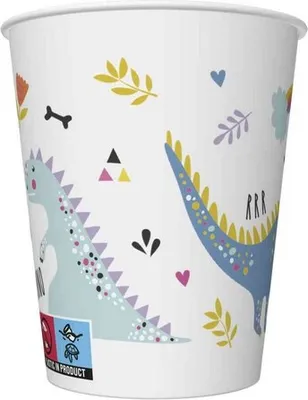 Obrázek produktu pro DINOSAURIER Dino party papírový kelímek 250ml 8 ks.