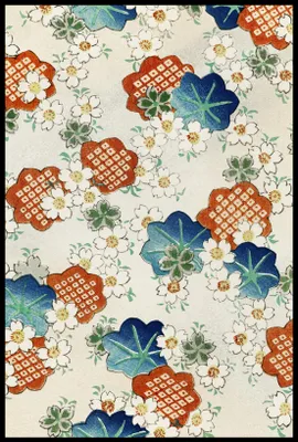 Image de Affiche 61 x 91,5 cm Motif floral 2, Bijutsukai Japonais Vintage