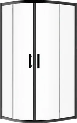Produktbild von Duschkabine Viertelkreis Schwarz 80x80 190 cm Nano Glas Gehärtetes Transparent 6 mm | BADLAND HELA