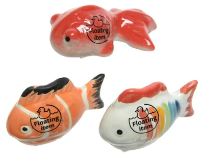 Produktbild von Fisch Deko Schwimmfisch Porzellan Teichdeko  L ca 7 cm 3er Set