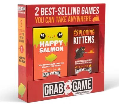 Obrázek produktu pro Exploding Kittens + Happy Salmon – cestovní edice, pro 2–5 hráčů, věk 7+