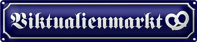 Produktbild von Blechschild Straßenschild 46x10cm Viktualienmarkt Brezel Dekoration