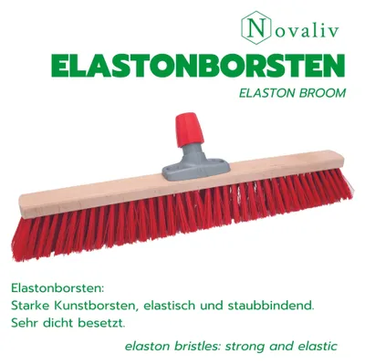 Productafbeelding van Novaliv 2x straatveger, 80 cm. Veegkop. Veger zonder steel. Kleur: rood. Industrieveger, veegborstel, tuinveger, werkplaatsveger, buitenveger