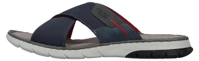 Produktbild von Rieker Herren Pantolette sportlich mit Kreuzbandage aus Textil 25250, Größe:43 EU, Farbe:Blau