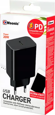 Obrázok produktu pre Nástenná nabíjačka Msonic MY6623K USB-C PD
