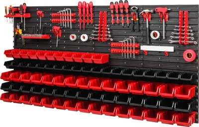 Produktbild von Wandregal Haken 40 Halerungen Kunststoff 75 Boxen