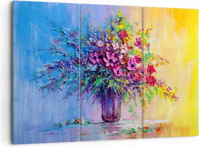 Produktbild von Bild auf Leinwand - Leinwandbild - Blumen Vase - 105x70cm - Wand Bild - Wanddeko - Wandbilder - Leinwanddruck - Bilder - Kunstdruck - Wanddekoration - Leinwand bilder - Wandkunst - CE105x70-4117